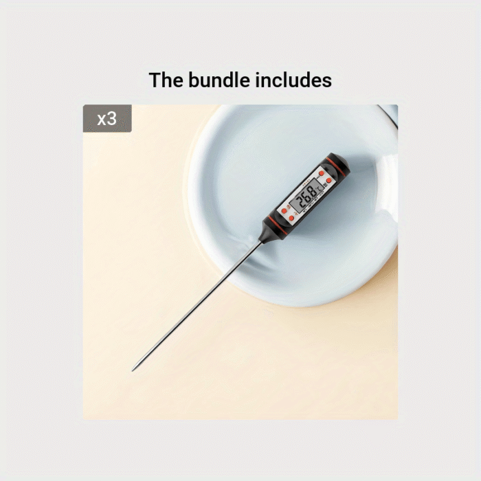 1Pc Instant Read Digital Meat Thermometer With Probe - Stainless Steel, Lcd Display, -200?C To 550?C Range - Perfect For Bbq, Cooking, Grilling, And Candy Making - Image 7