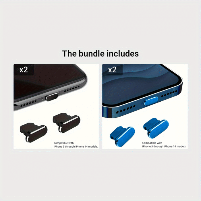 2 Pcs Aluminum Alloy Anti Dust Plug For Iphone 13 12 Mini 11 Pro Max Xs 8 Plus Ipad Airpods Apple Series Lightning Port Cover - Image 14