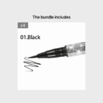 1Pc Long-Lasting Waterproof Black Starry Sky Eyeliner Pen With Sponge Tip - Smooth And Quick-Drying For Beautiful Eye Makeup - Image 9