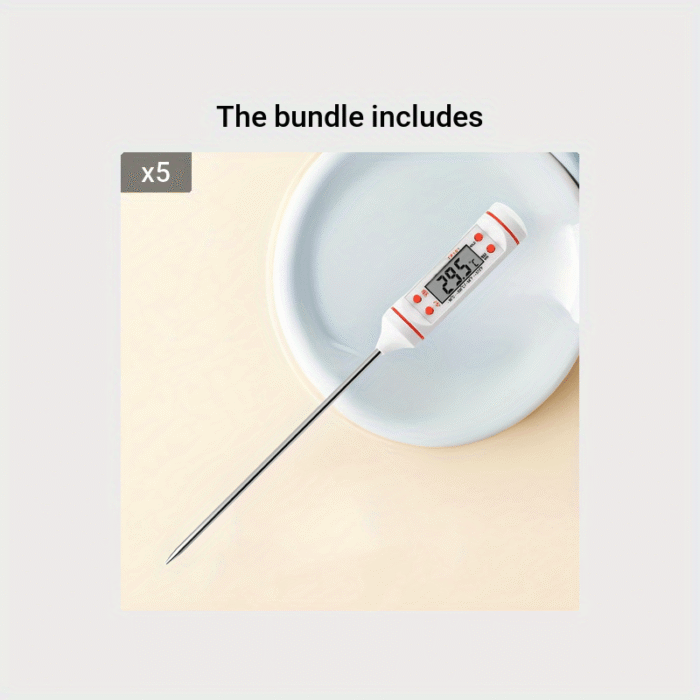 1Pc Instant Read Digital Meat Thermometer With Probe - Stainless Steel, Lcd Display, -200?C To 550?C Range - Perfect For Bbq, Cooking, Grilling, And Candy Making - Image 11