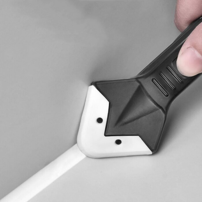 1 Set 3-In-1 Silicone Caulking Tool With Stainless Steel Head- Ideal For Sealing, Cleaning, And Scraping Glue- Durable Plastic Handle For Easy Use, Caulking Tool| Ergonomic Handle| Durable Plastic - Image 1
