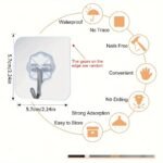 30Pcs Transparent Adhesive Hooks - No-Damage, Nail-Free Wall Mount For Picture Frames & Tiles, Strong Hold Multi-Surface Compatibility - Image 6