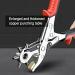 1Pc Heavy-Duty Faux Leather Belt Hole Punch Pliers ? Rotary Steel Hand Tool With Red Rubberized Grip For Belts, Sewing Projects & Crafting ? Perfect Gift For Diy Enthusiasts, Faux Leather Hole Punch Tool, Leatherworking Equipment | Efficient Hole Puncher | Durable Hand Tool - Image 5