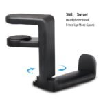 Pc Gaming Headphone Stand Headset Hook Holder Hanger Mount With Adjustable & Rotating Arm Clamp Desk Mount Universal Bag Bracket - Image 2