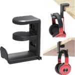 Pc Gaming Headphone Stand Headset Hook Holder Hanger Mount With Adjustable & Rotating Arm Clamp Desk Mount Universal Bag Bracket