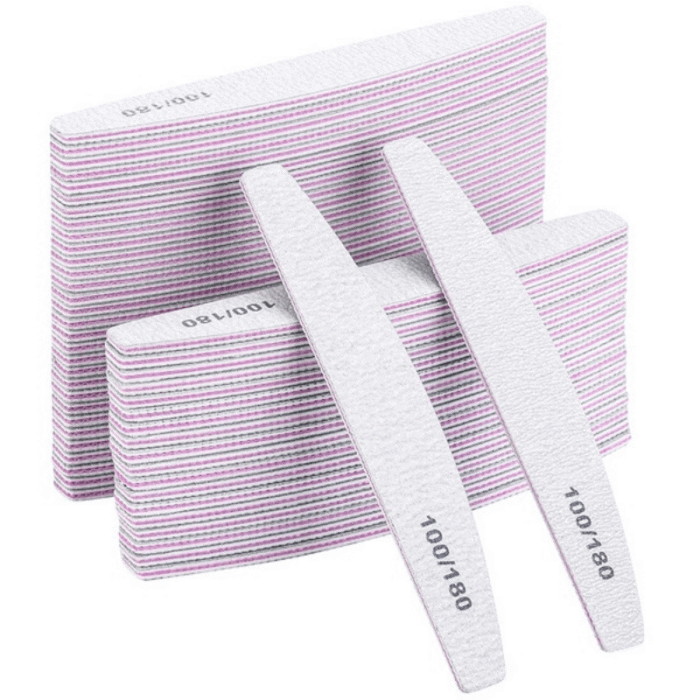 100/180 Density Frosted Nail File And Buffer Professional Double-Sided Emery Plate Acrylic Nail Repair Tool - Image 1
