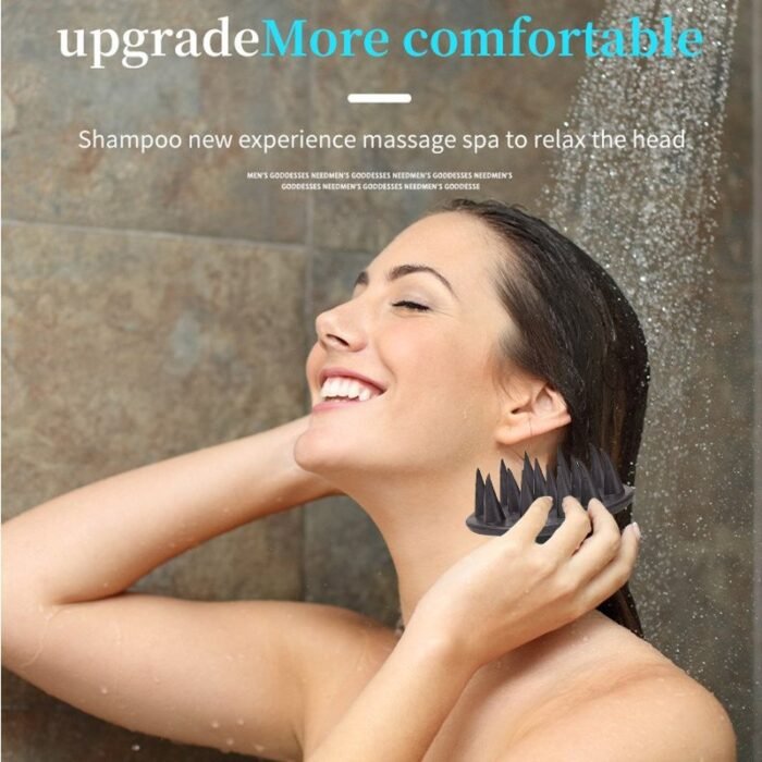 Mold-Free Silicone Scalp Massager & Exfoliator - Ergonomic Design For Hair Growth, Improved Blood Circulation & Dandruff - Gentle Detangling Shampoo Brush For All Hair Types, Promotes Thy Hair Growth, Scalp Massager For Growing Hair, Sleek Cylindrical Design, Smooth Texture - Image 6