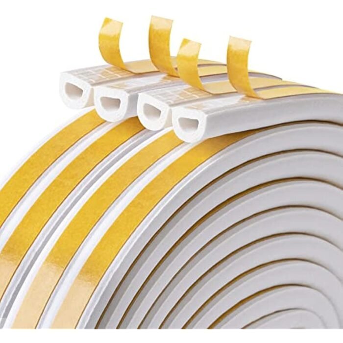 10.06 Meter Jabukosu Rubber Weather Stripping For Doors And Windows, Self-Adhesive Insulation Seal Strip, Fire Rated 90 Minutes, Collision Avoidance Weatherproofing - Image 1