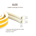 10.06 Meter Jabukosu Rubber Weather Stripping For Doors And Windows, Self-Adhesive Insulation Seal Strip, Fire Rated 90 Minutes, Collision Avoidance Weatherproofing - Image 2
