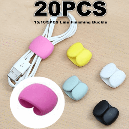 20/15/10/5Pcs Cable Organizer Buckles - Multi-Color Tangle-Free Cord Winding Storage For Chargers, Headphones, Earphones - Durable Plastic Travel & Home Desk Accessories (Pink, Yellow, White, Black), Cable Organizers For Cords, Decorative Touch, Compact Design, Practical Design
