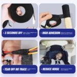 15Meters/49.2Ft High-Temperature Resistant Automotive Electrical Tape - 9/15/19/25Mm Wide, Black Adhesive Fabric Tape For Wiring Harness, Cable Protection & Heat Shielding, Durable Automotive Electrical Tape For Car, Truck, Motorcycle, Automotive Electrical Tape, Vehicle Electrical Protection, Flexible Electrical Tape, Heatresistant Material - Image 2