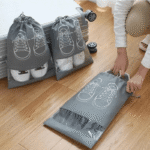 10/5Pcs Multi-Color Shoes Storage Bag Closet Organizer Non-Woven Travel Portable Bag Clothing Classified Hanging Bag, Hanging Shoe Organizers - Image 2