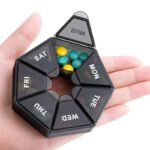 1Pc 7 Days Pill Storage Box, Mini Travel Portable Medicines Dispenser Box, Multifunction Plastic Seven Compartment Sealer Box - Image 4