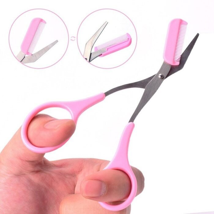 Eyebrow Trimmer Scissor With Comb Hair Removal Grooming Shaping Tool Stainless Steel Eyebrow Remover Makeup Tool - Image 2