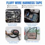 15-Meter Heat-Resistant Electrical Tape, Black Polyester Cloth Adhesive For Cable Management - Available In 9/15/19/25/32Mm Widths, Ideal For Car Harness And Wiring Loom - Image 4