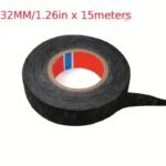 15-Meter Heat-Resistant Electrical Tape, Black Polyester Cloth Adhesive For Cable Management - Available In 9/15/19/25/32Mm Widths, Ideal For Car Harness And Wiring Loom - Image 11