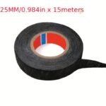 15-Meter Heat-Resistant Electrical Tape, Black Polyester Cloth Adhesive For Cable Management - Available In 9/15/19/25/32Mm Widths, Ideal For Car Harness And Wiring Loom - Image 9