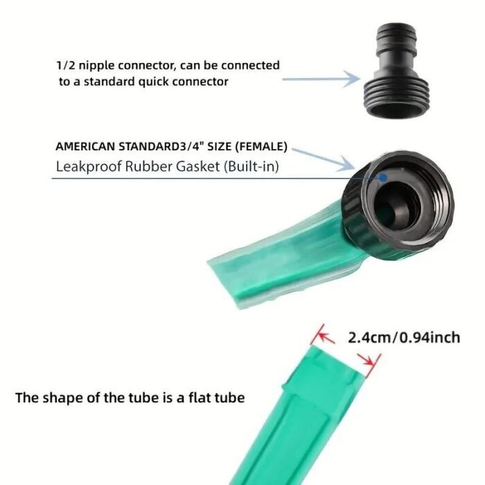 1Pc Soaker Hose Flat Flexible Garden Lawn Sprinkler Drip Irrigation Hose, Sprinkler Hose, Automatic Agriculture Irrigation, Water Hose Perfect For Garden Flowers Beds - Image 6