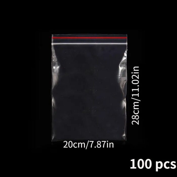100Pcs Reusable Zip Lock Plastic Bags, Reclosable Transparent Shoe Bags, Vacuum Storage Bags, Poly Clear Bags, Coated: Uncoated, Material: Polyethylene Terephthalate - Image 15