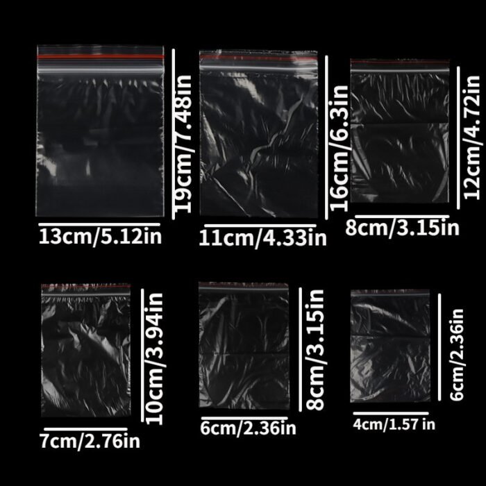 100Pcs Reusable Zip Lock Plastic Bags, Reclosable Transparent Shoe Bags, Vacuum Storage Bags, Poly Clear Bags, Coated: Uncoated, Material: Polyethylene Terephthalate - Image 2
