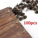 100Pcs Antique Golden Brass Decorative Nails Tacks Applied Jewelry Gift Box Table Pushpins Furniture Hardware Woodwork Tool 11X16Mm