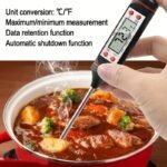 1Pc Instant Read Digital Meat Thermometer With Probe - Stainless Steel, Lcd Display, -200?C To 550?C Range - Perfect For Bbq, Cooking, Grilling, And Candy Making - Image 4