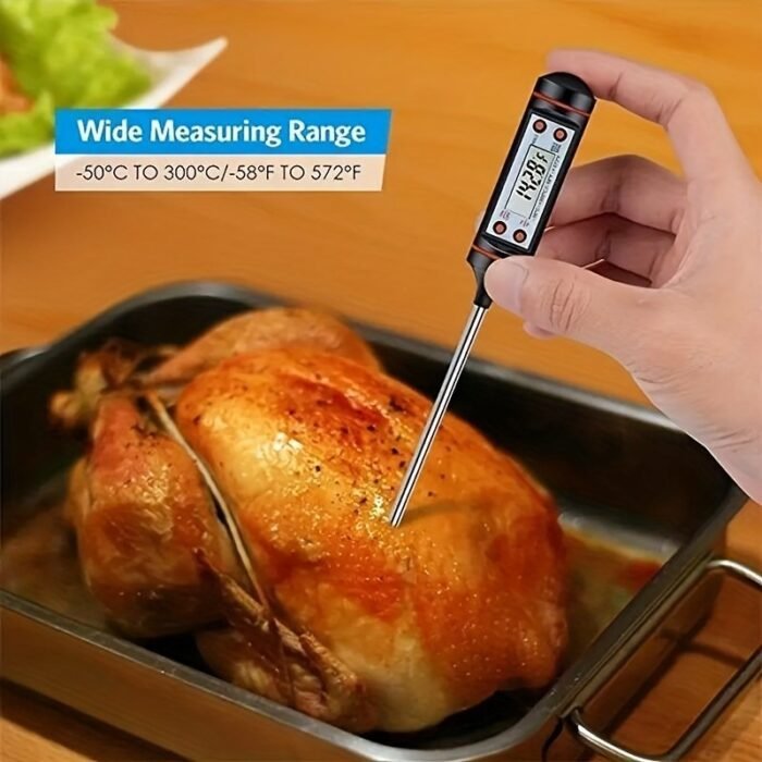 1Pc Instant Read Digital Meat Thermometer With Probe - Stainless Steel, Lcd Display, -200?C To 550?C Range - Perfect For Bbq, Cooking, Grilling, And Candy Making - Image 10