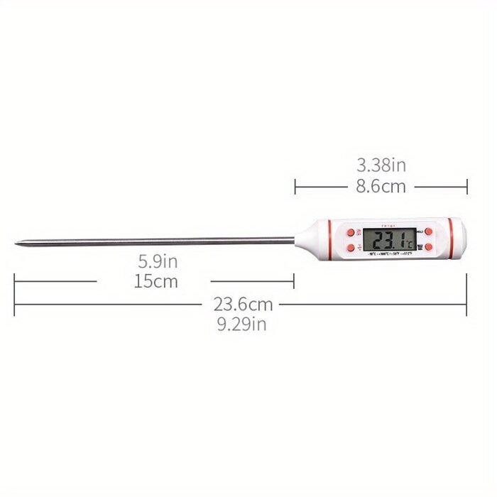 1Pc Instant Read Digital Meat Thermometer With Probe - Stainless Steel, Lcd Display, -200?C To 550?C Range - Perfect For Bbq, Cooking, Grilling, And Candy Making - Image 8