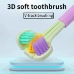 1Pc 3-Sided Soft Bristle Toothbrush For Adults - Travel-Friendly Compact Design, Microfiber Bristles, Gentle Gum Care & Plaque Removal, Formaldehyde-Free, Pastel Colors (Light Green, Purple, Pink), Adult Toothpaste, Vibrant Dental Hygiene, Formaldehydefree Toothbrush, Oral Care, Ergonomic Handle, Durable Construction, Hygienic Brush, Frequent Travelers - Image 6