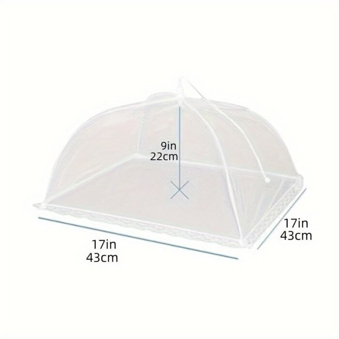 3Pcs White Picnic Net Food Cover, Foldable Vegetable Cover, Large Food Cover, Dust-Proof Cover, Kitchen Gadget For Restaurants Food Trucks - Image 5