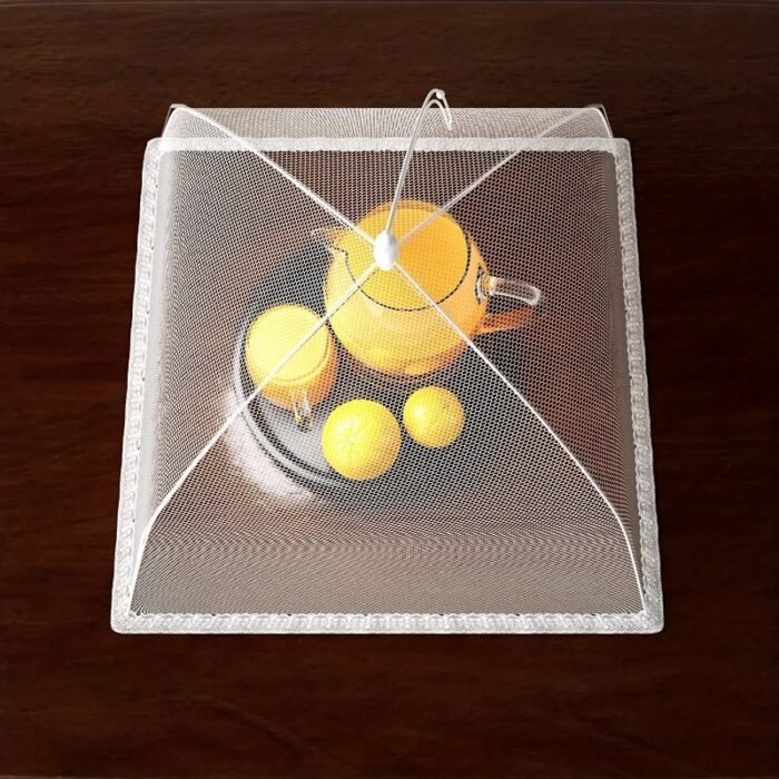 3Pcs White Picnic Net Food Cover, Foldable Vegetable Cover, Large Food Cover, Dust-Proof Cover, Kitchen Gadget For Restaurants Food Trucks - Image 4