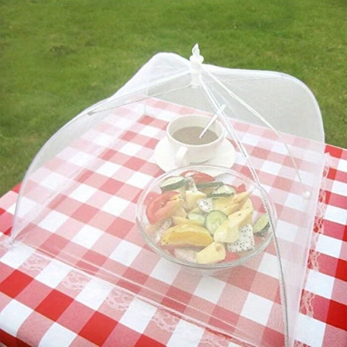 3Pcs White Picnic Net Food Cover, Foldable Vegetable Cover, Large Food Cover, Dust-Proof Cover, Kitchen Gadget For Restaurants Food Trucks - Image 2