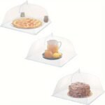 3Pcs White Picnic Net Food Cover, Foldable Vegetable Cover, Large Food Cover, Dust-Proof Cover, Kitchen Gadget For Restaurants Food Trucks - Image 6