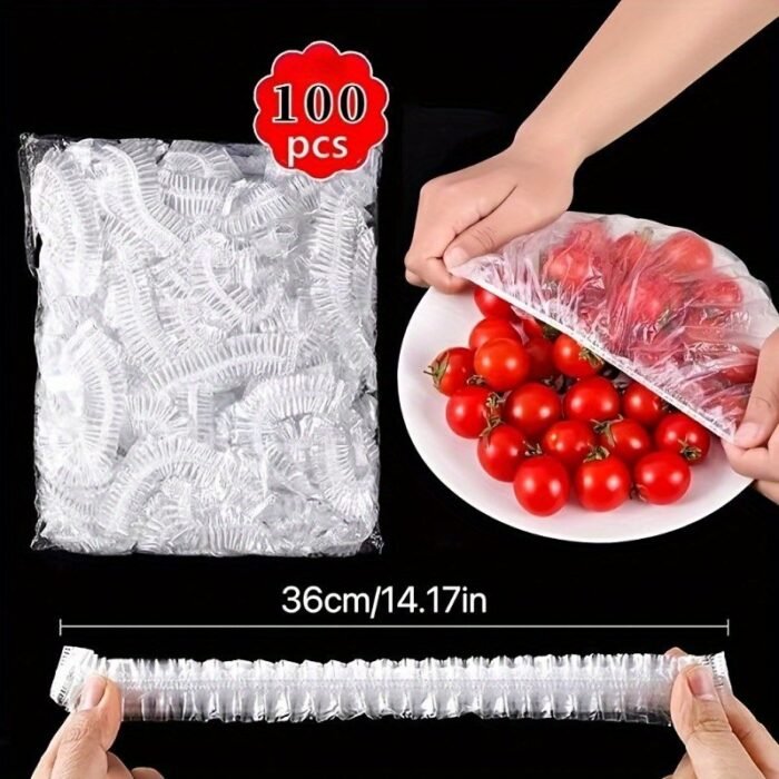 100/300Pcs Disposable Fresh-Keeping Film, Household Food Grade Kitchen Refrigerator Leftover Rice Fruit Food Plastic Sealed Fresh Cover, Anti-Odor Leak-Proof Dust-Proof Freezer Cover, Refrigerator Fresh Keeping Cover, Kitchen Accessories - Image 15