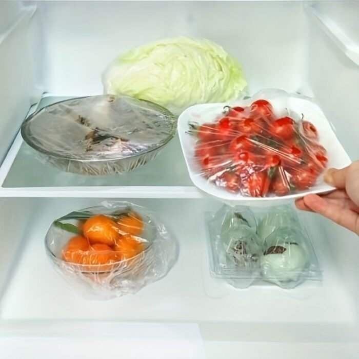 100Pcs Disposable Fresh-Keeping Film, Household Food Grade Kitchen Refrigerator Leftover Rice Fruit Food Plastic Sealed Fresh Cover, Anti-Odor Leak-Proof Dust-Proof Freezer Cover, Refrigerator Fresh Keeping Cover, Kitchen Accessories - Image 8