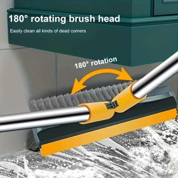 1Pc Adjustable Long Handle Cleaning Brush With Angled Bristles & Built-In Glass Cleaner - Ideal For Bathroom & Wc, Perfect For Hotels And Commercial Use, Bathroom Cleaning Tools - Image 10