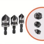 3Pcs Carbon Steel 90-Degree 1/4" Hexagonal Shank Chamfering Woodworking Hole Opener Drill Bits - Image 5