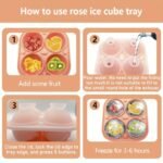 1Pc 4 Grids Rose Ice Cube Mold, Multifunctional Chocolate, Jelly, Ice Cube Tray, Rv Party Kitchen Refrigerator Supplies, For Bakery - Image 9