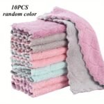 10Pcs Multi-Purpose Kitchen Towels - Durable, Absorbent Dishcloths For Efficient Cleaning In Kitchen & Bathroom - Image 3