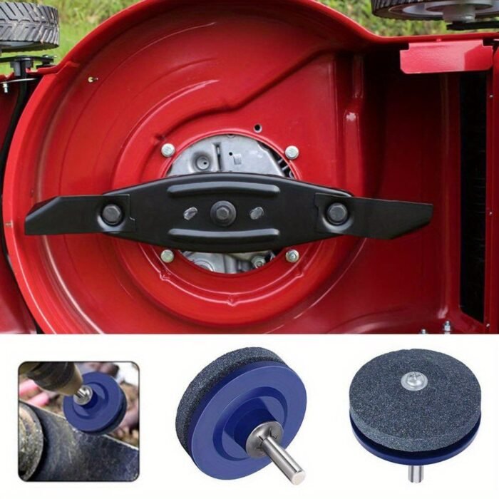 Emery Grit Material Lawn Mower Blade Sharpener - Stainless Steel And Plastic Electric Knife Sharpening Stone With Wear-Resistant Sander Head For Garden Tools - Image 7