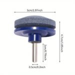 Emery Grit Material Lawn Mower Blade Sharpener - Stainless Steel And Plastic Electric Knife Sharpening Stone With Wear-Resistant Sander Head For Garden Tools - Image 5