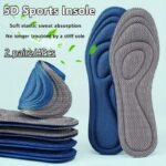 2 Pairs/4Pcs Memory Foam Insoles Sport Shoes Running Pads Casual Insoles Breathable Cushion Pads Women Men Feet Insoles