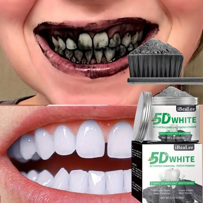 Activated Charcoal Teeth Whitening Powder - Deep Clean For Coffee, Tea For Men And Women | Breath Freshener & Cleaner, Polishing, Daily Life - Image 1