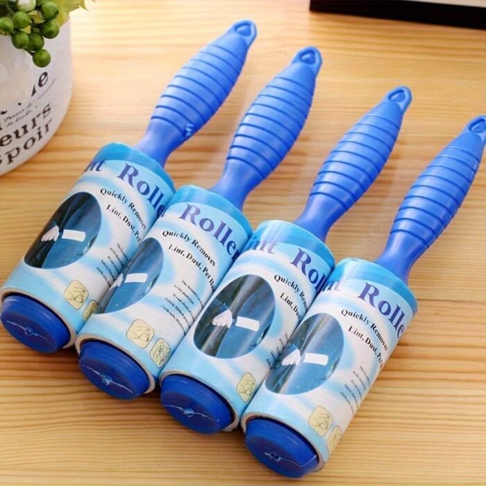 1Pc Manual Pet Hair Remover Roller - Extra Sticky 30 Sheets Per Roll, Portable Adhesive Lint Roller For Furniture, Carpets, Clothes - Dog & Cat Hair Removal Tool, Pet Hair Cleanup | Compact Design | Adhesive Roller - Image 1