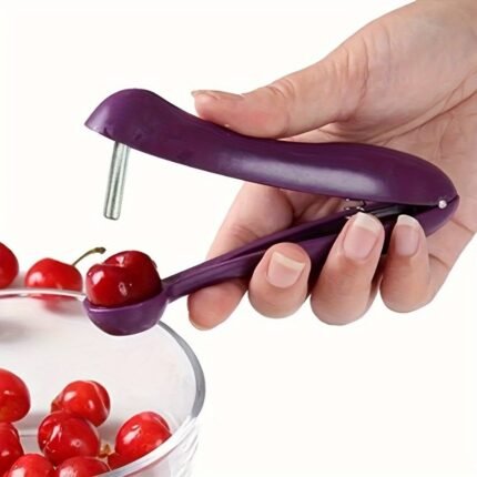 1Pc Heavy-Duty Cherry, Plum, Apricot, Hawthorn, Date Corer - Efficient Pit Remover With Non-Slip Grip, Quick-Core Mechanism, Compact Kitchen Tool For Baking, Jam, Pie Making - Easy-Clean Design, Fruit Pitting Device, Ergonomic Handle, Highquality Plastic