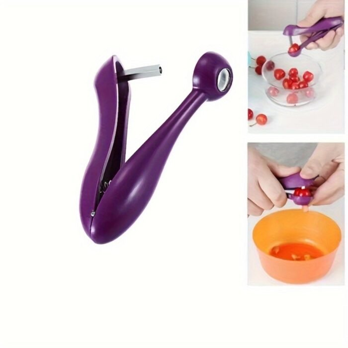 1Pc Heavy-Duty Cherry, Plum, Apricot, Hawthorn, Date Corer - Efficient Pit Remover With Non-Slip Grip, Quick-Core Mechanism, Compact Kitchen Tool For Baking, Jam, Pie Making - Easy-Clean Design, Fruit Pitting Device, Ergonomic Handle, Highquality Plastic - Image 2