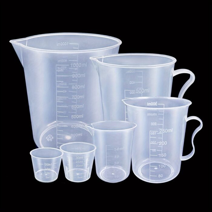 6Pcs Measuring Cup Set - Durable, Easy-Pour Plastic Liquid Measuring Cups - Multipurpose Kitchen Utensils For Accurate Baking & Cooking Measurements - Essential Cooking Tools For Home Chefs - Image 1