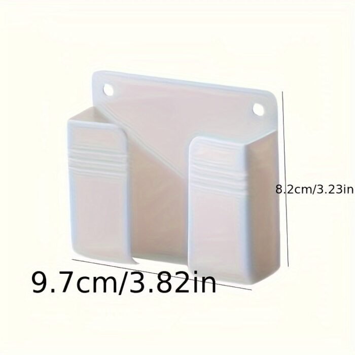 Multifunctional Wall-Mounted Mobile Charger Holder With 1Pc Shower Storage For Phones, Remote Control Organizer, No-Electricity Needed, Durable Plastic Material, Space-Saving Design - Image 4