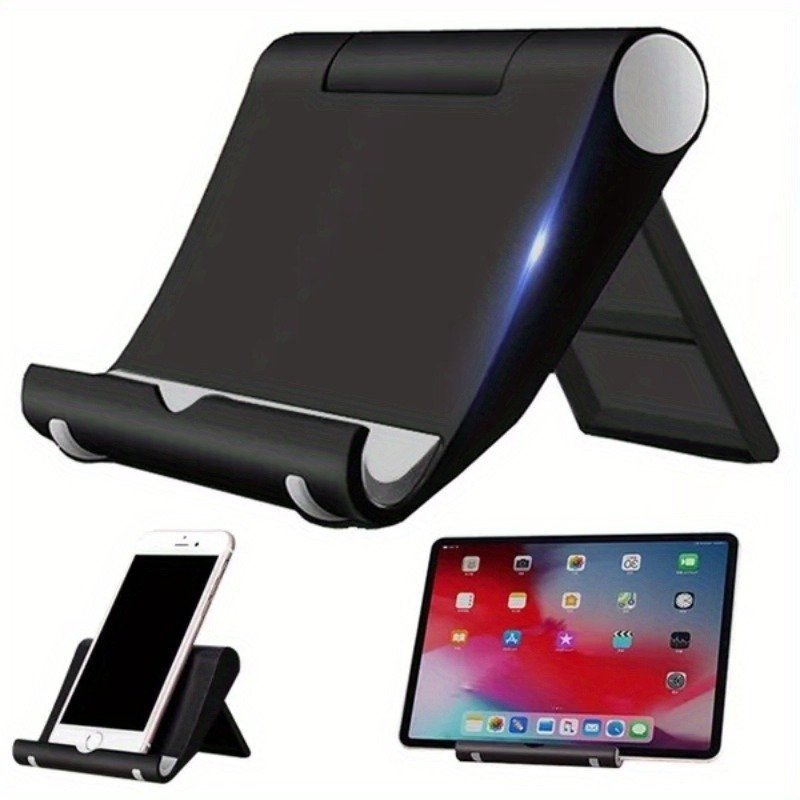 product-open-2024-07-10-1720614092466-e5830f63b7004e93a244c5fc0b022653-goods.jpeg 1Pc Foldable Universal Lazy Bracket Stand For Mobile Phones And Tablets - Abs Material, Portable And Multi-Functional For Desktop And Bedside Use - Image 1