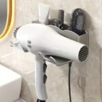 1Pc Wall Mounted Hair Dryer Stand, Bathroom Organizer Stand, Hands-Free Hair Dryer Stand, Suitable For Small To Large Dryers, Space Saving Storage Accessories - Image 2